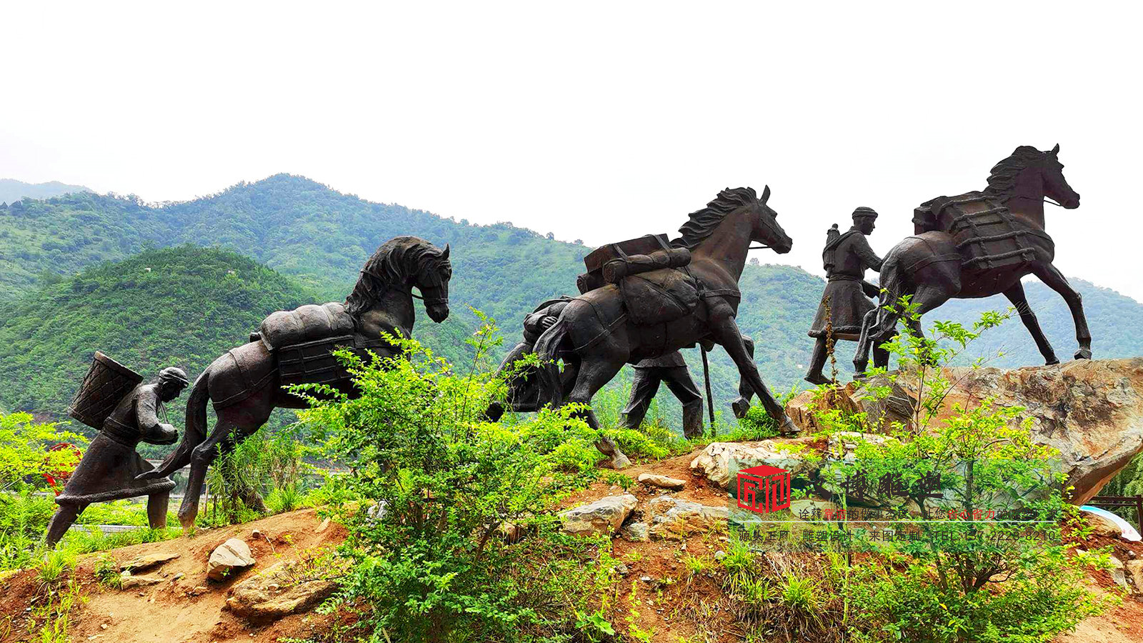 铸铜茶马古道雕塑,广场公园景观小品,青铜人物雕塑源头厂家