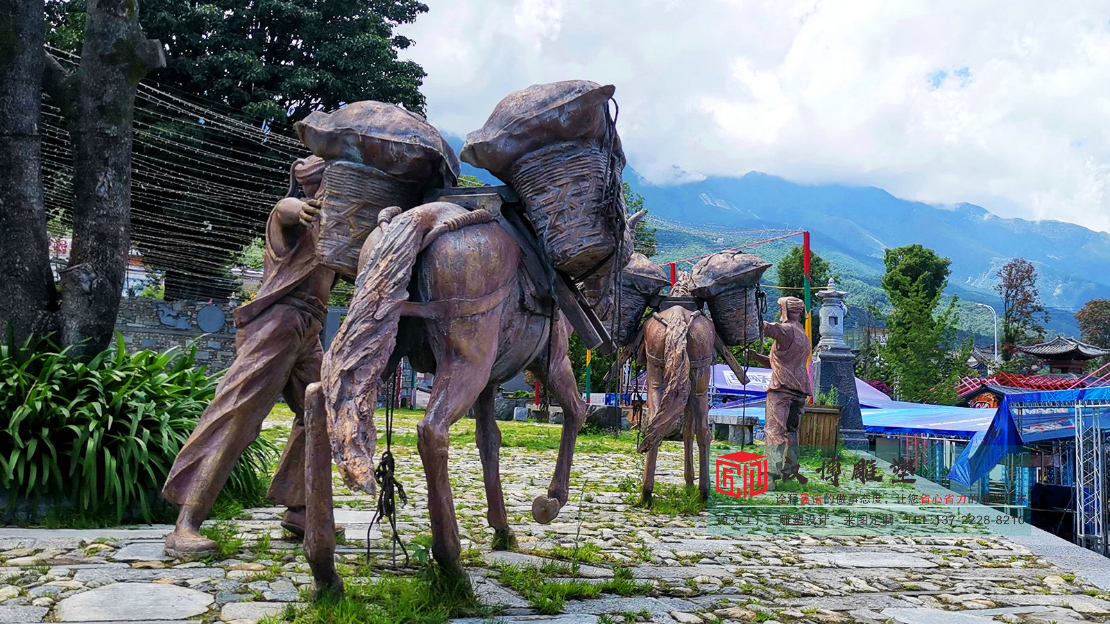 铸铜茶马古道雕塑,景区公园铜雕景观,铸铜雕塑厂家定制