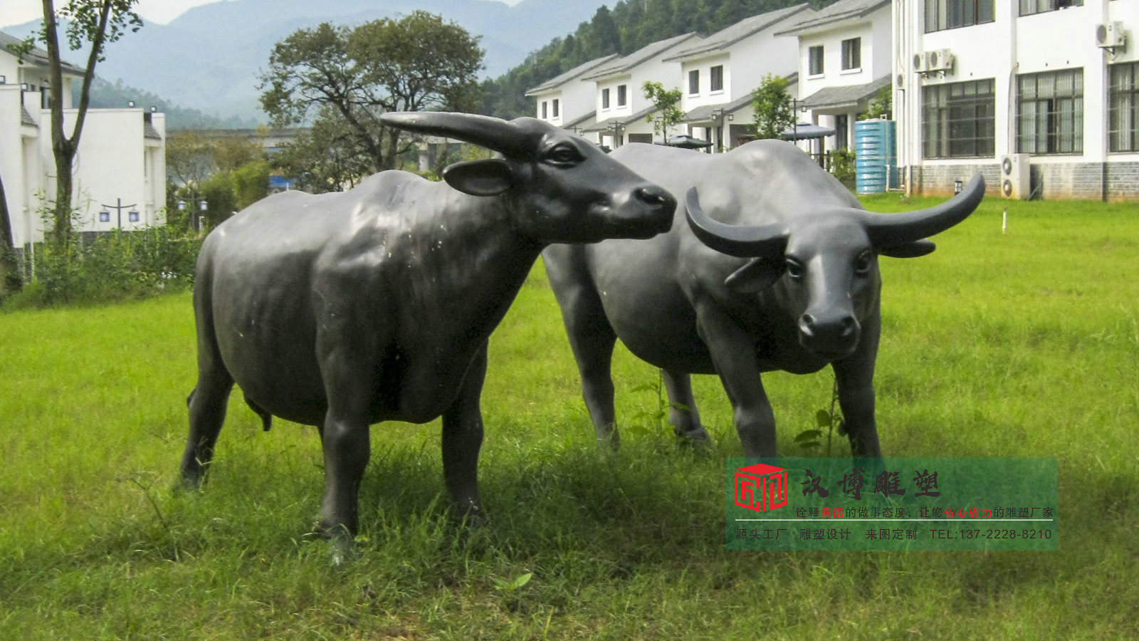 铸铜仿真水牛雕塑,户外公园广场动物园景观,青铜动物雕塑加工厂