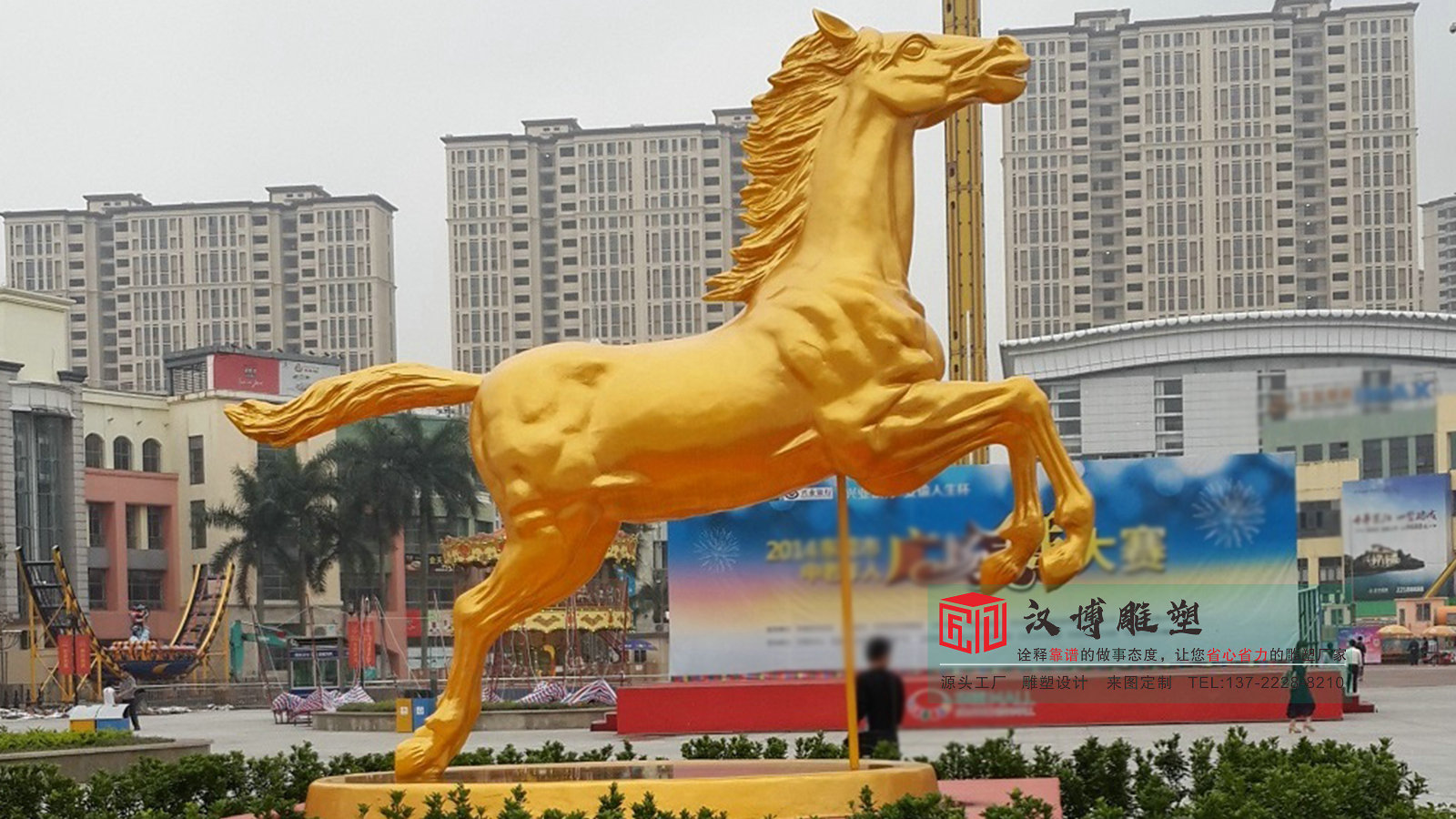 铸铜八骏马雕塑,大型广场小区门口景观雕塑,黄铜动物雕塑厂家定制