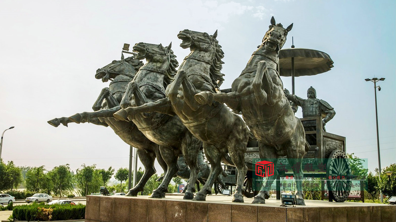 铸铜古代马车雕塑,大型户外广场景区景观,青铜雕塑加工厂家