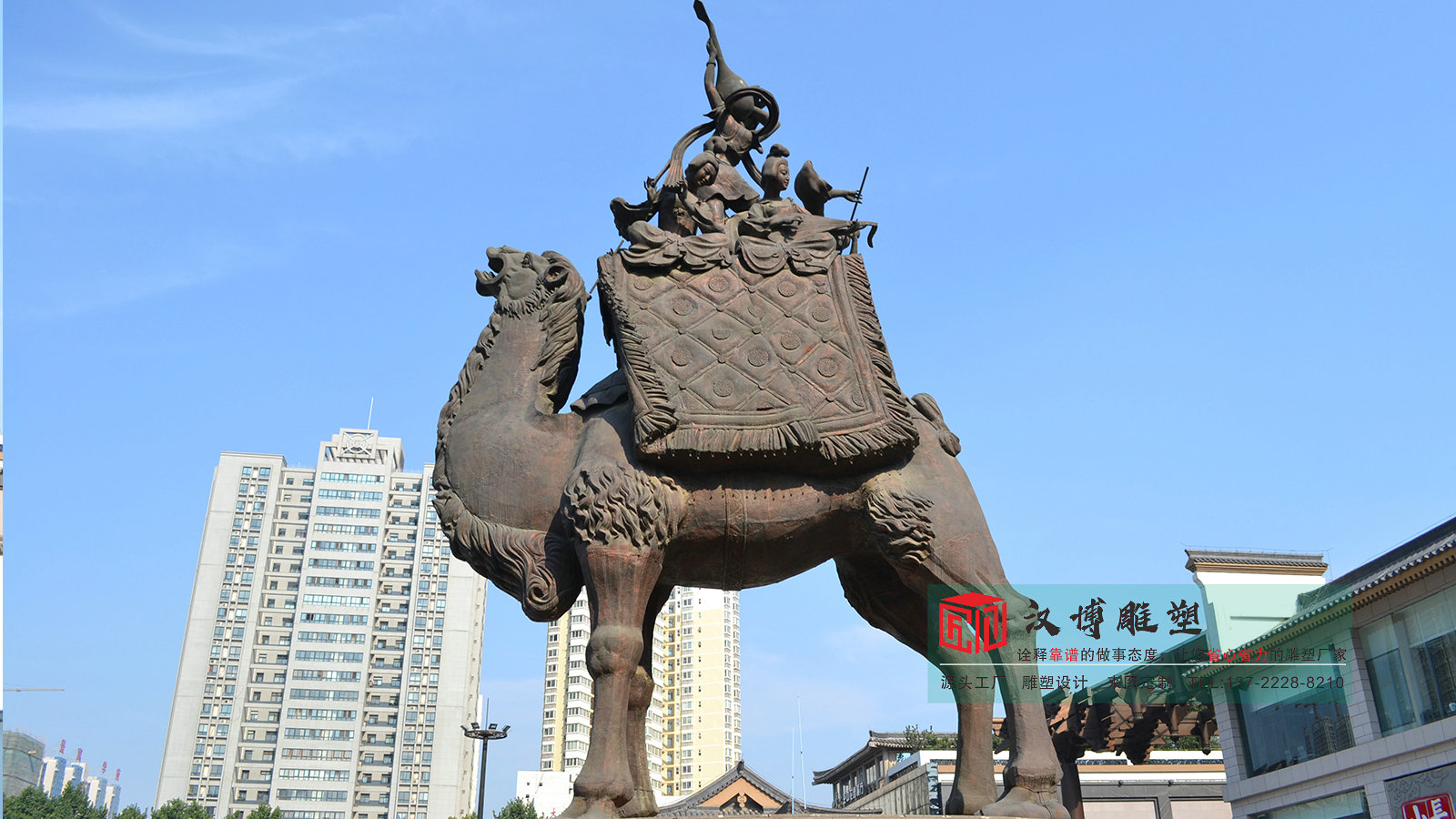 铸铜丝绸之路骆驼雕塑,户外景区公园景观,黄铜动物雕塑厂家定制