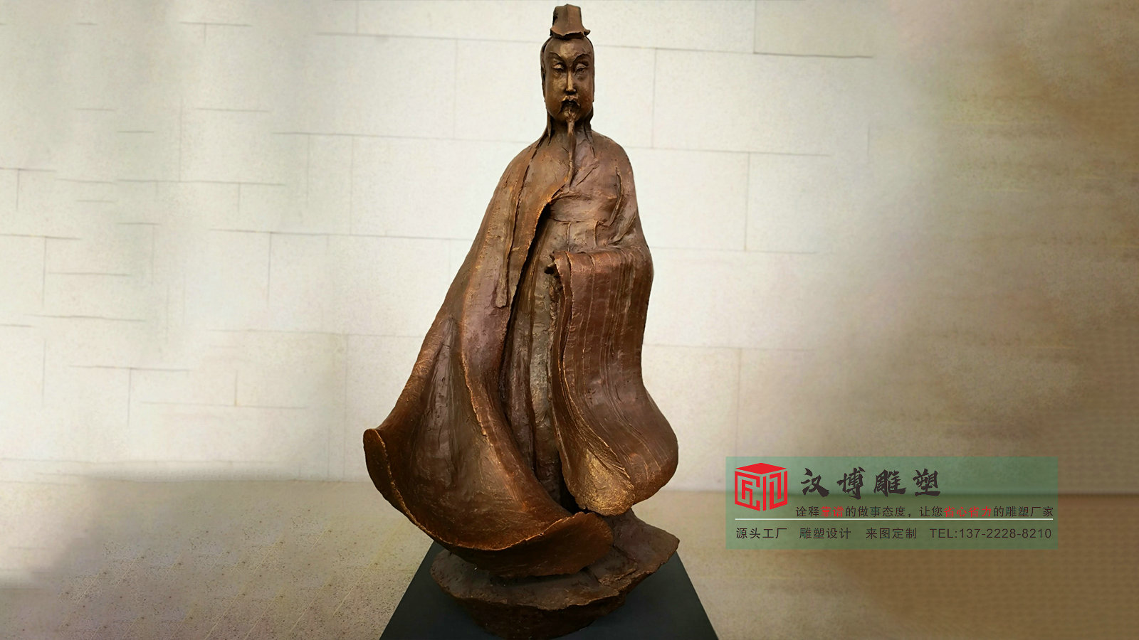 铸铜古代诗人名人雕塑,户外学校展馆景观小品,人物铜雕源头工厂