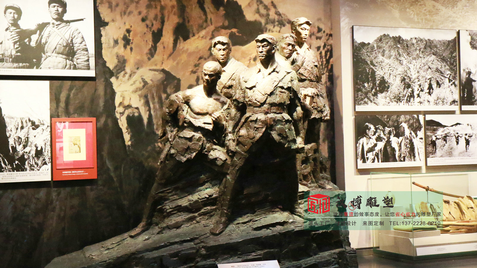 铸铜革命抗战红军雕塑,户外景区公园景观,黄铜人物雕塑厂家定制