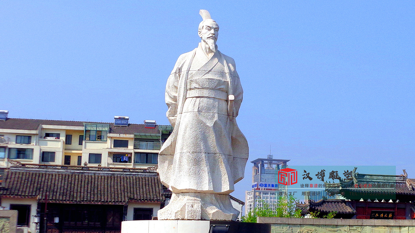 校园名人雕像,花岗岩人物精品雕塑,古代石雕雕塑加工
