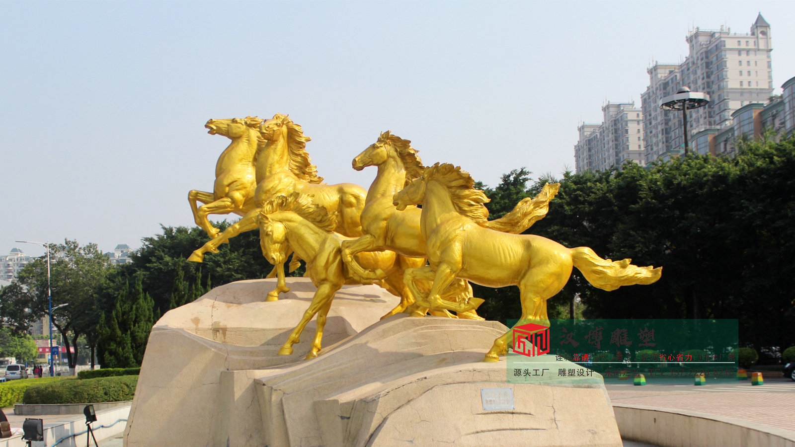 玻璃钢仿铜阿波罗战车雕塑,广场房地产景观小品,仿铜动物雕塑加工厂