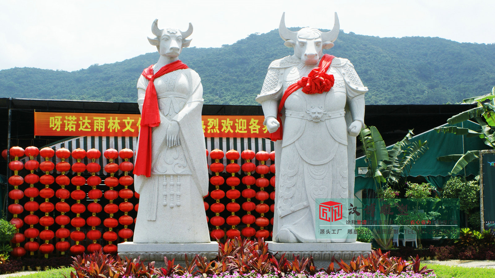 汉白玉仿真牛雕塑,户外广场公园景观小品,仿铜动物雕塑加工厂