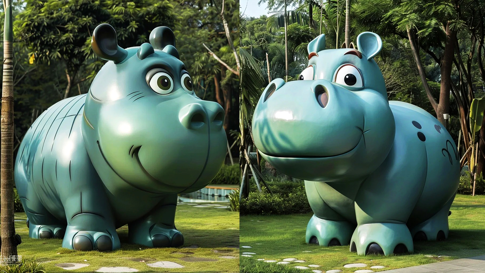 玻璃钢卡通熊工厂,大型抽象动物定制,卡通雕塑摆件