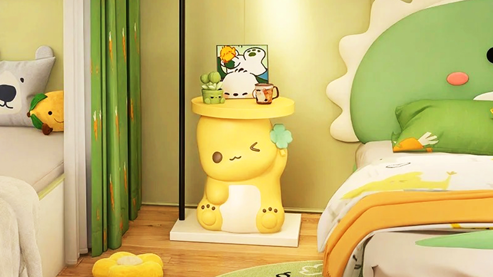 萌趣卡通雕塑,游戏室彩绘雕塑,手工画室装饰雕塑加工