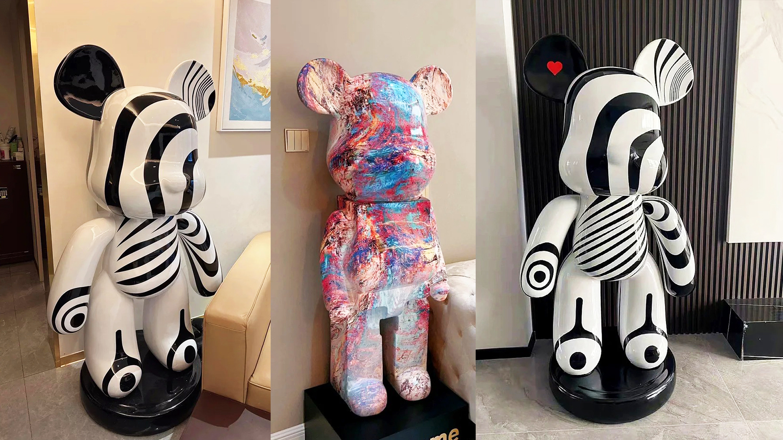 玻璃钢彩绘摆件加工,动物兔子制作厂家,卡通雕塑定制工厂