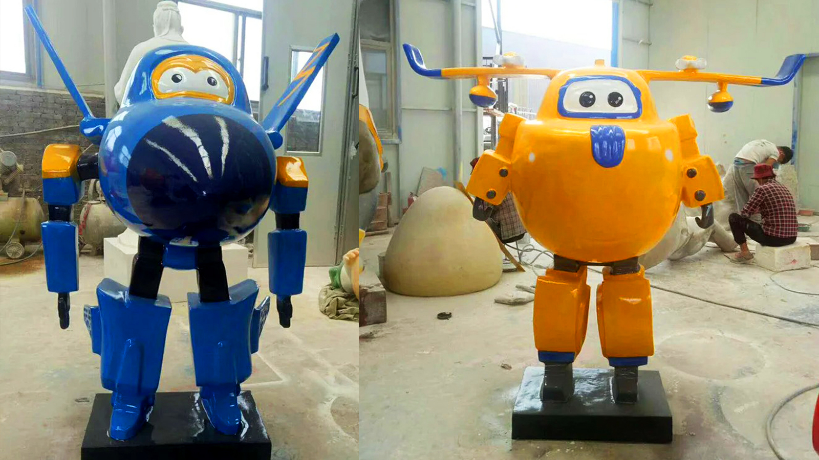 玻璃钢超级飞侠摆件厂家,大型动物景观工厂,卡通迎宾雕塑加工